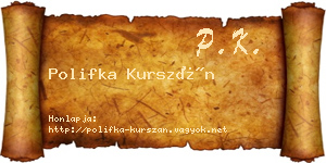 Polifka Kurszán névjegykártya